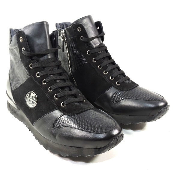BALDININI ?? MEN\'S BLACK LEATHER COMFORT WINTER ANKLE BOOTIE
